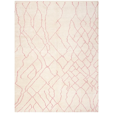 Safavieh 6 x 9 ft. Moroccan Hand Knotted Rectangle Area Rug Ivory & Pink MOR555A-6